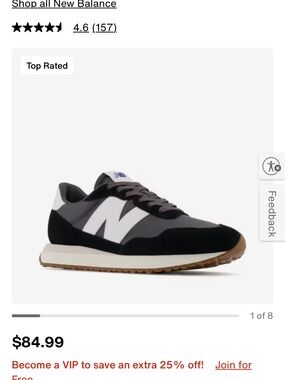 New Balance Men's Gray, Black and White Retro Runner Sneakers